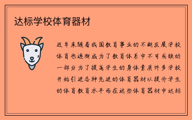 达标学校体育器材